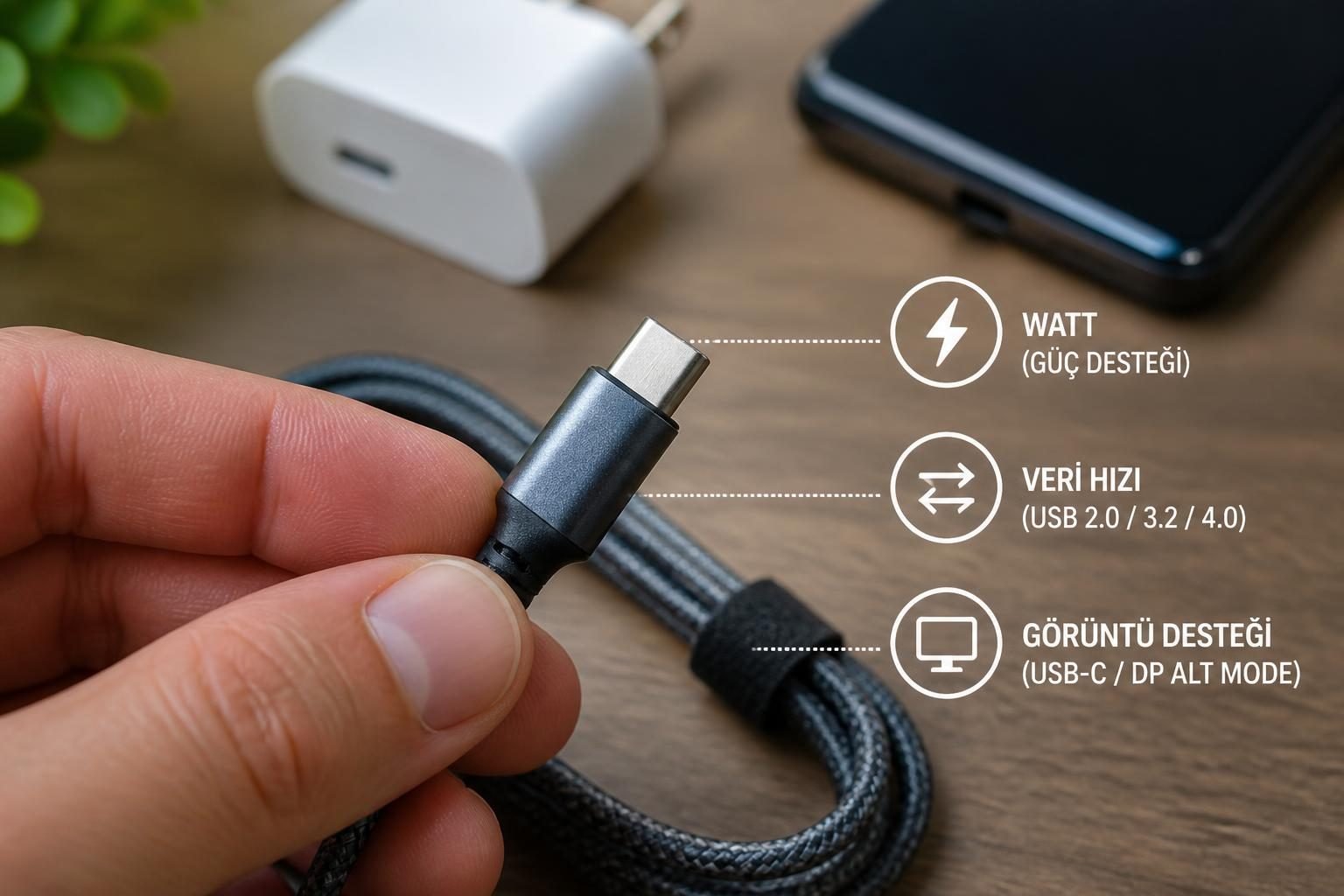 USB-C Kablo Alırken Watt, Veri Hızı ve Görüntü Desteği Nasıl Kontrol Edilir?
